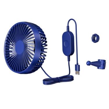 Imagem de WeiLaiKeQi Ventilador de resfriamento do carro USB 3 Ventiloso ventilador de circulação de ar 12V 24V para caminhão, Azul