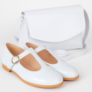 Imagem de Kit Sapatilha Feminina Mary Jane Menina e Bolsa Lateral Social Festa -