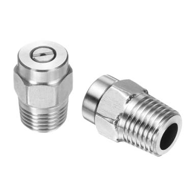 Imagem de HARFINGTON 2 peças ponta limpa superfície 50 graus 1/4 polegada NPT macho 1,449 orifício 4000 PSI aço inoxidável rosqueado lavadora de pressão bicos pulverizadores para pistolas de água vassoura de