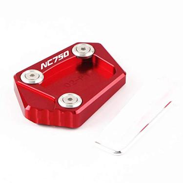 Imagem de Acc-Creativity Suporte lateral para pé de motocicleta ampliador lateral placa de extensão compatível com HONDA NC700S NC700X NC750S NC750X 2012-2015 (NC750S/X, vermelho)