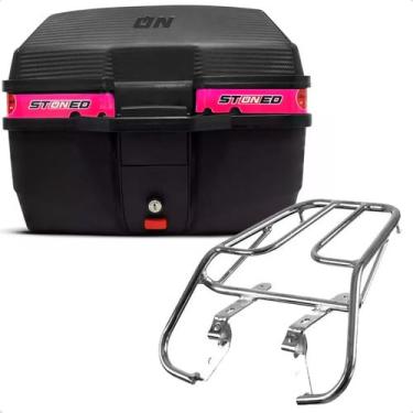 Imagem de Bau Moto Bauleto Stoned 35 Litros Bagageiro Titan 125 95/99 (Rosa)