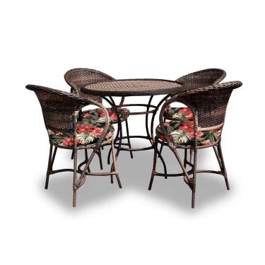 Imagem de Conjunto De Mesa Arcobalena 4 Poltronas + 1 Mesa Maui Preto