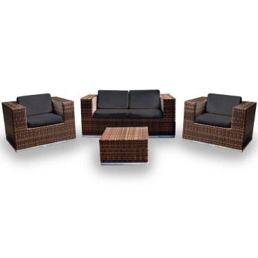 Imagem de Conjunto De Sofá 1 Sofá + 2 Poltronas + 1 Mesa Centro Preto