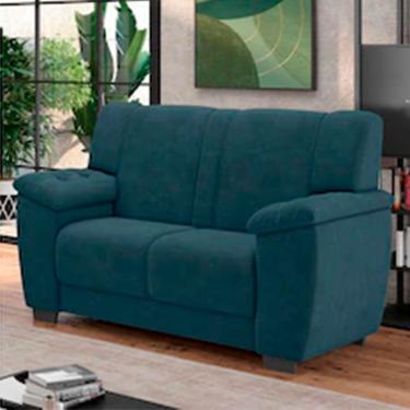 Imagem de Sofá 2 Lugares Roma Ii Com Revestimento Em Veludo 133 Cm De Largura Luizzi Petróleo