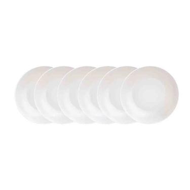 Imagem de Conjunto Com 6 Pratos Fundos Tramontina Leonora Em Porcelana 21 Cm Branco