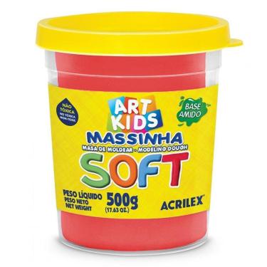 Imagem de Massinha Para Modelar Escolar Soft - 500g - Acrilex - Vermelho