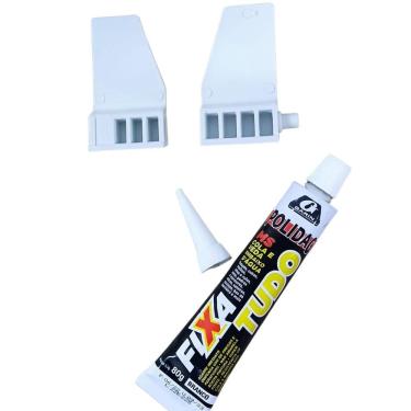 Imagem de Kit Dobradiça Tampa Móvel Lavadora Consul Brastemp Com Cola