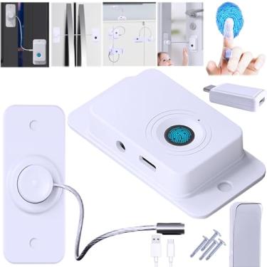 Imagem de Bstsilver Trava De Cabo Para Geladeira Com Impressão Digital Bstsilver, À Prova Crianças, Porta Armário Arquivo, Gaveta E Freezer, Janela 90 Graus, Francesa Geladeira, Âncoras Móveis Trailer, Antide