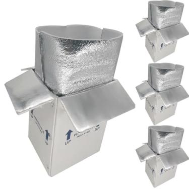 Imagem de Rnisda Caixas De Transporte Pequenas Isoladas 7 X 6 10 Pol. Com Revestimento Saco, Para Malas Frias Isopor, Recipientes Térmicos Espuma, Embalar Alimentos Congelados Perecíveis E Muito Mais (Pacote