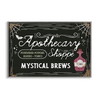 Imagem de Stupell Industries Mystical Brews Apothecary Shoppe Gray Framed Giclee Art Design por Jennifer Pugh, 61 x 40 cm