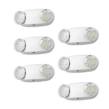 Imagem de GZRUIYANG Luzes De Emergência Com Bateria Reserva, Pacote 6 Luzes, Comerciais Led, Homologadas Pela Ul, Ca 120/277 V, Luminárias Saída Fiação Para Empresas - (Brancas)