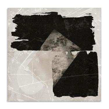 Imagem de Stupell Industries Design de arte de parede em tela abstrata de duas formas pretas por Daniela Santiago, 43 x 43 cm
