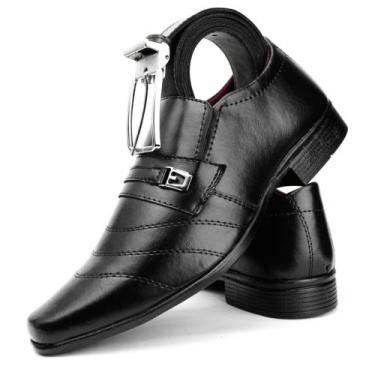 Imagem de Sapato social masculino tradicional preto + cinto social - sollano, Pr