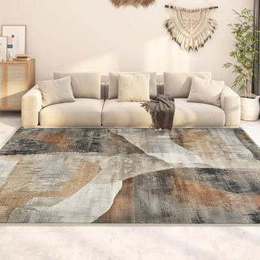 Imagem de Tapete abstrato fácil de limpar para sala de estar, sofá, área de estar, carpete grande, quarto, vestiário, tapete lavável (3,2 x 6,5 pés (100 x 200 cm)/CX037-Flanela-1)