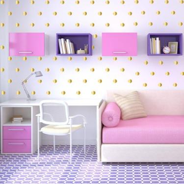 Imagem de Adesivo de Parede Bolinhas Douradas para Quarto Infantil - Quartinhos