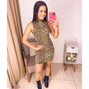 Imagem de vestido feminino tubinho gola alta manga cavada fashion - Filó Modas, 