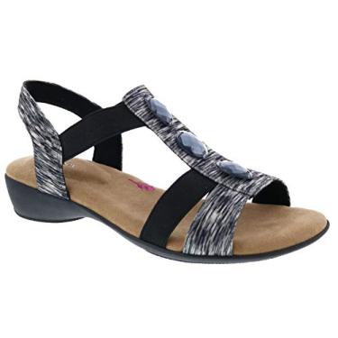 Imagem de Ros Hommerson Mackenzie 67021 Sandália feminina casual de couro elástico, Black/Multi, 8.5
