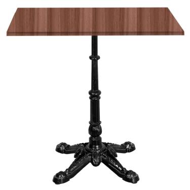 Imagem de Base De Mesa Apus Em Ferro Preto 75 Cm (alt) Tampo Mdp Quadrado Walnut 70 Cm (larg) X 2,5 Cm (alt)
