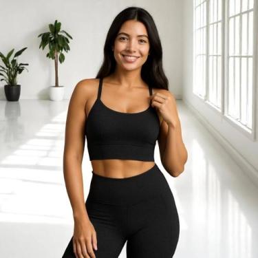 Imagem de Top Fitness Slim Sutiã Esportivo Academia Corrida Yoga Pilates ALÇA FI