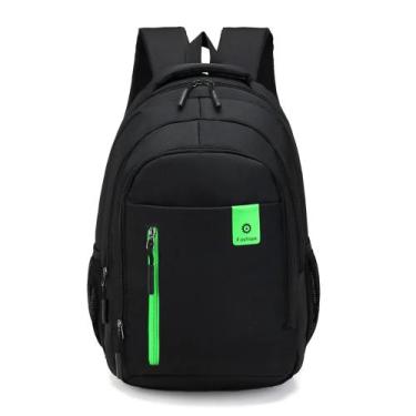 Imagem de Mochila Masculina Reforçada Trabalho Escolar Preta Detalhes QL-098 - K