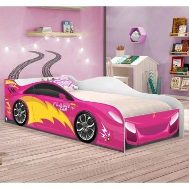 Imagem de Cama Infantil Carro Velocista Pink Com Colchão