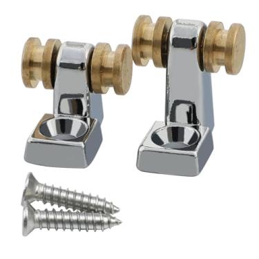 Imagem de OVSAL Pacote Com 2 Retentores De Corda Latão Para Guitarra Elétrica, Guias Árvore, Peças Reposição Telecaster Start Stratocaster, Cromadas