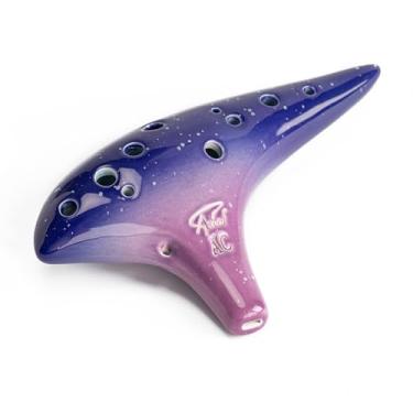 Imagem de Ocarina em formato gracioso Ocarina de batata doce de 12 furos "Ocean Notes" em alto C (roxo estrelado)