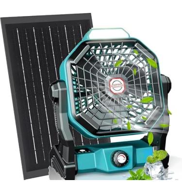 Imagem de Drchop ventilador solar para exterior (verde menta)