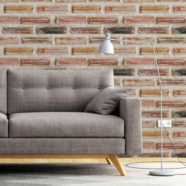 Imagem de Papel de Parede Adesivo Tijolo Rústico N02241 Rolo 0,58x2,5M - Adesivo