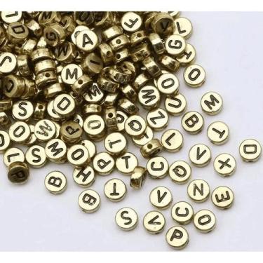 Imagem de 1000 Miçangas de Letras A-Z Prata / Dourado / Misto - sem marca, Doura