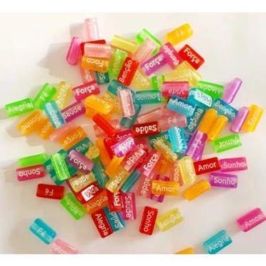 Imagem de Miçangas de Frases 50 Peças - Pulseiras, artesanato - sem marca, Verme