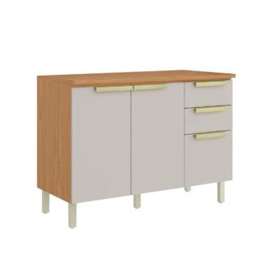 Imagem de Balcão De Cozinha Itatiaia New Porto 120 3 Portas Cinamomo Off-white