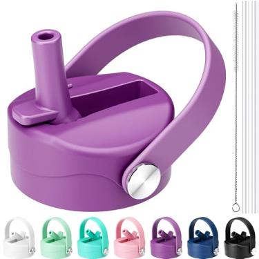 Imagem de Tampa de canudo para Hydro Flask boca larga, tampas com canudo para Hydroflask 12 16 18 20 32 boca larga de 1,134 g, tampa de canudo de substituição para Hydroflask, tampa de garrafa esportiva