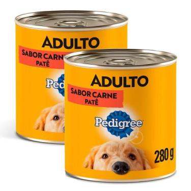 Imagem de Kit 2 Ração para Cães Pedigree Adultos Lata Sabor Carne 280g