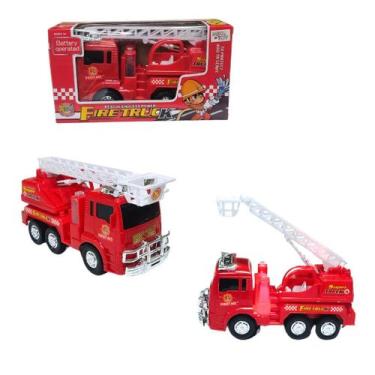 Imagem de Carrinho Caminhão Bombeiro Com Escada Sons e Luzes Envio Imediato! - t