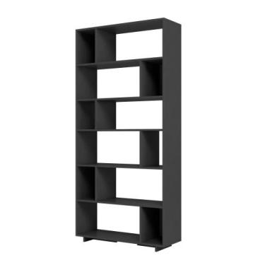 Imagem de Estante para Livros 5 Prateleiras 12 Nichos BE44 90cm Preto - BRV Móve