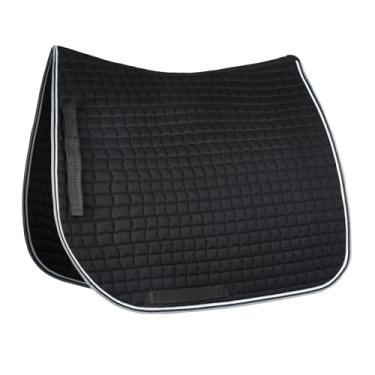 Imagem de HORZE Almofada de sela de adestramento de secagem rápida acolchoada Adepto para cavalos com acabamento em dois tons - Preto - Pônei