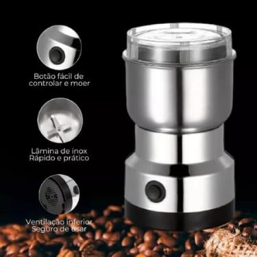 Imagem de Moedor de Café e Grãos Elétrico. Triturador Potente, Compacto e Portátil. Serve para Sementes, Ervas, Raízes e muito mais.