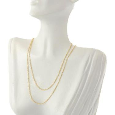 Imagem de Cordão De Ouro 18k Feminino Corrente Cadeado 0.9 70 Cm Colar - JOIE JO