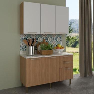 Imagem de Cozinha Compacta 120cm 3 Peças, 5 Portas e 3 Gavetas - Tecno Mobili