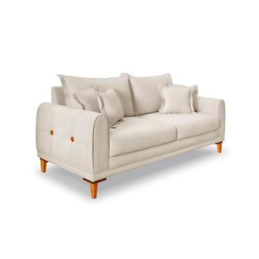 Imagem de Sofá 2 Lugares Lisboa Veludo Bege 160 cm - Modern