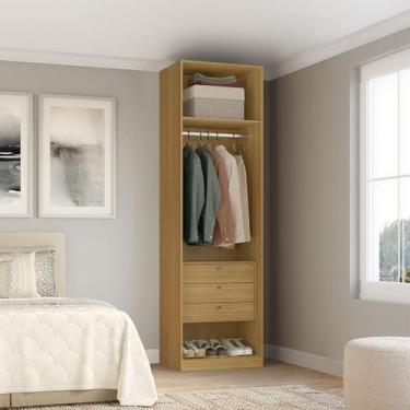 Imagem de Closet Modulado Sem Portas com Gavetas 90cm Altezza Belmax, Freijó