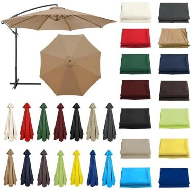 Imagem de Guarda-sol De Substituição Canopy 200cm 270cm 300cm 6.5ft 9ft 10ft Parasol Guarda-chuva Substituição Canopy Cover Poliéster 6arms 8 Braços Tecido De Substituiçã, Khaki, 8 ribs-3m(9.8ft)