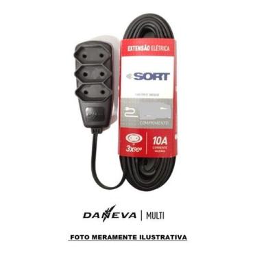 Imagem de Extensão 3 Tomadas 2P 10 Metros Sort - Daneva 1657