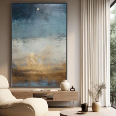 Imagem de Quadro decorativo traços abstratos - MeMoldura, Chassi Borda Infinita,