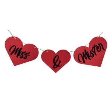 Imagem de Varal Bandeirinhas Miss & Mister Decoração Despedida de Solteira