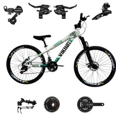 Imagem de Bicicleta 26 VikingX Tuff25 24v Shimano Cubo k7 Aluminio Freeride Disco Mecânico Pneu Slick 1.50-Unissex