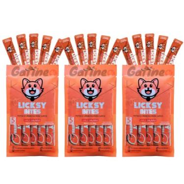Imagem de Petisco para Gatos Licksy Bites Cremoso Creamy Truly Churu – Sabor Salmão – 15 Unidades de 15g cada