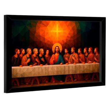 Imagem de Quadro Decorativo Santa Ceia Geométrica