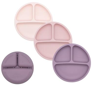 Imagem de WeeSprout Pratos De Silicone Com Divisórias Para Bebês E Crianças - 100% De Qualidade Alimentar, Sem Tampa, Laváveis Na Máquina De Lavar Louça E No Micro-Ondas